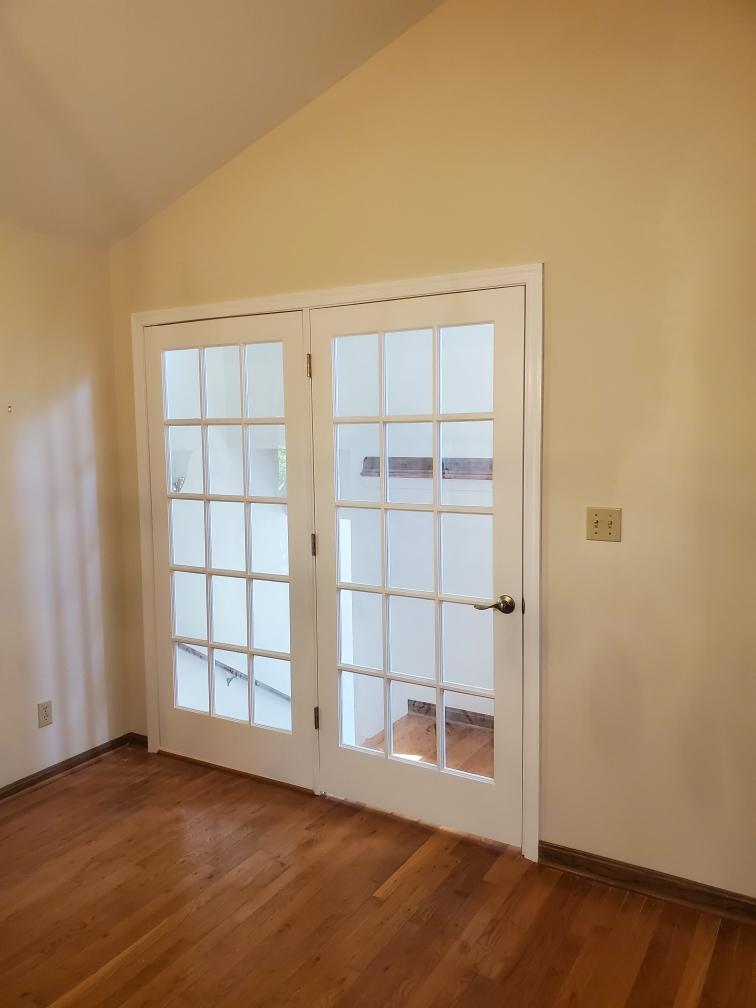 Custom French Doors in Vaulted Room