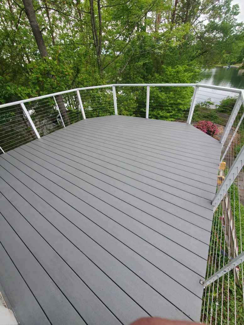 Lakeside Composite Deck with Cable Railing