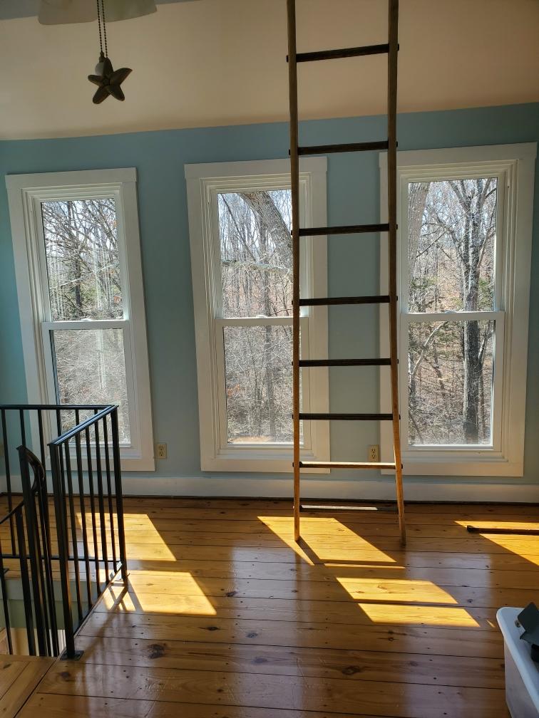 Loft conversion with ladder to upper sleeping loft - Bradie's Custom Construction, Fredericksburg VA